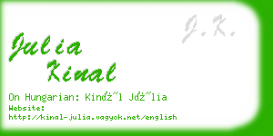 julia kinal business card